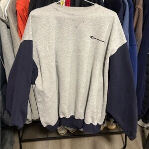 Champion Men's Crewneck in Gray and Navy